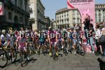 Il momento alla partenza dell'11a tappa in ricordo dell'amico Fabio Saccani